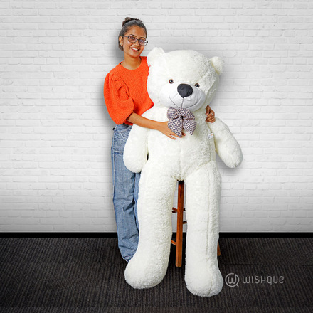 Giant Plush Teddy Bear - White (5.2 feet)