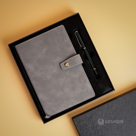 Business Diary And Pen Set - Gray