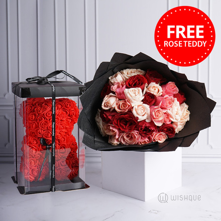 Sweetheart 30 Roses Bouquet Gift Set