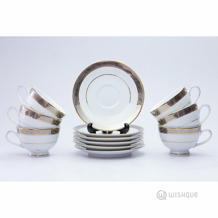 Golden Platinum 12 Pcs Tea Set