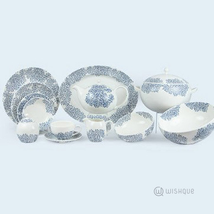 Luscious Blue Leaf - 93 Pcs Dinner Set