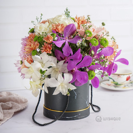 Orchid Delight Flower Bucket