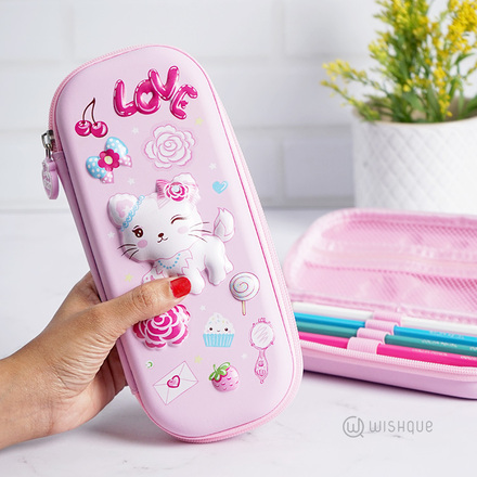 Pink Kitty Multifunctional  Pencil Case