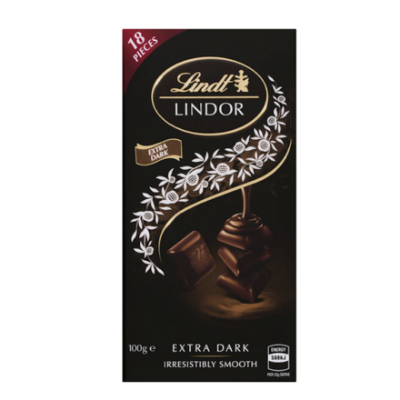 Lindt Lindor Chocolate Block 60% Dark 100g Block