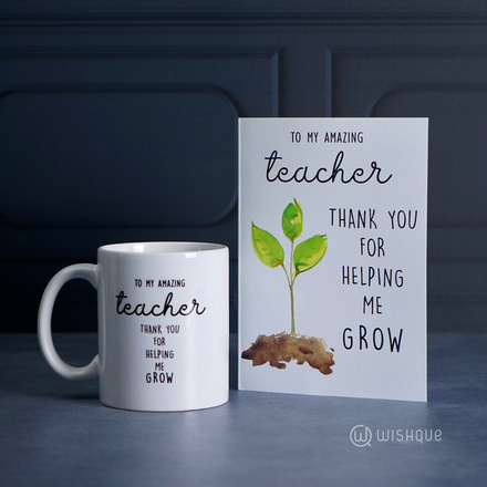 Teacher's day Greeting Card & Printed Mug