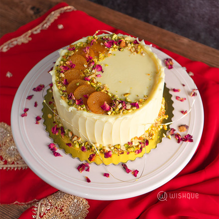 Gulab Jamun Rose Petals Pistachio Cake