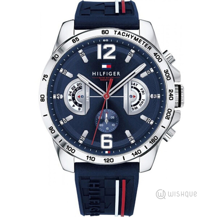 Tommy Hilfiger Decker Blue Dial Blue Rubber Strap Men's Watch 1791476