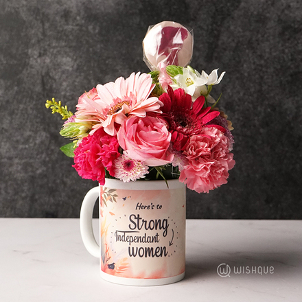 Gorgeous Her Fresh Flower Mug Arrangement