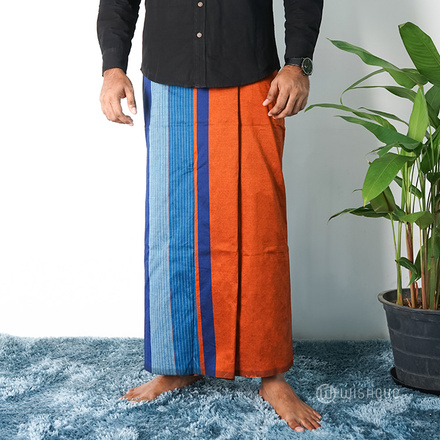 Blue & Burnt Orange Handloom Sarong