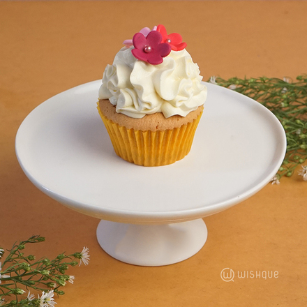 Floral Single Ribbon Cupcake