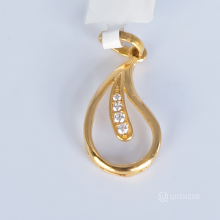 22kt Gold Drop Pendant With Zercone