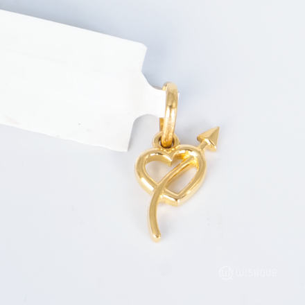 22kt Gold Heart Pendant With Zercone