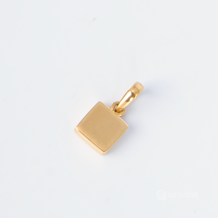 22kt Gold Disc Square Pendant