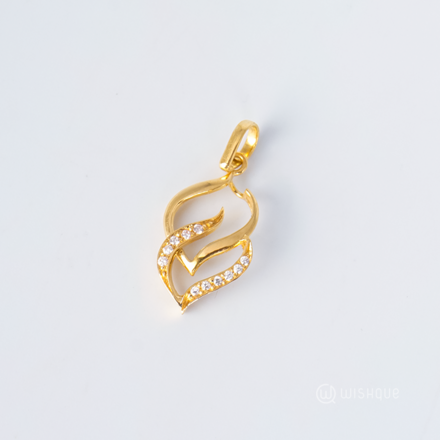 22kt Gold Nectar Pendant With Zercone