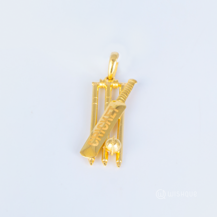 22kt Gold Cricket Pendant