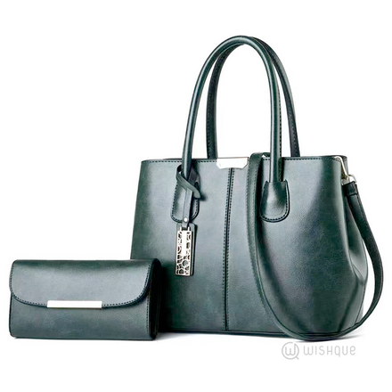 Green Fashion PU Leather Shoulder Ladies Handbag & Purse