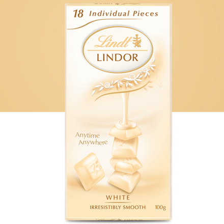 Lindt LINDOR White Chocolate Block 100g