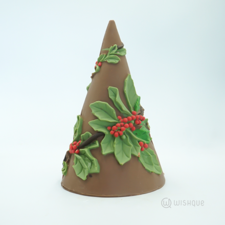 Holly Leaves Dark Chocolate Christmas Tree Cone