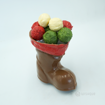 Milk Chocolate Santa Boots Filled With 9 Festive Flavored  Truffles