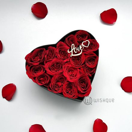 Love Me Like You Do Red Rose Heart Box