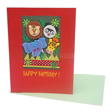 Happy Zoo Animals Birthday Card