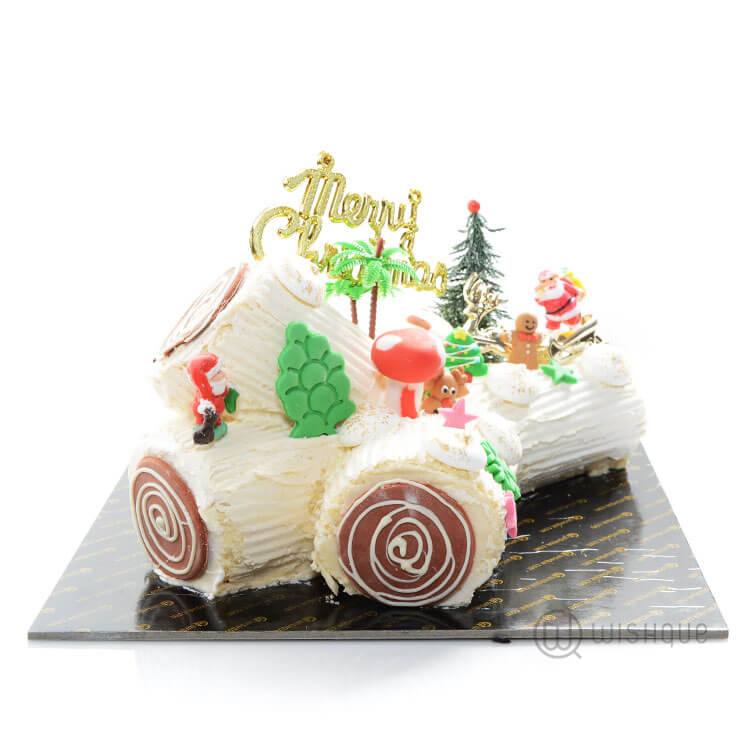 Vanilla Yule Log Cake - Wishque | Sri Lanka's Premium Online Shop! Send