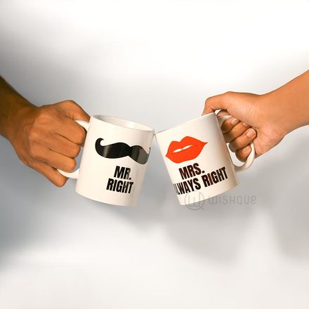 Mr & Mrs Right Couple Mug