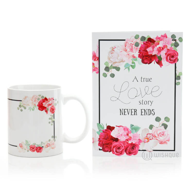 True Love Story Printed Mug & Greeting Card