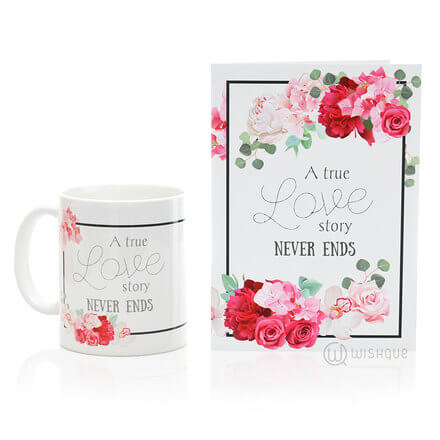 True Love Story Printed Mug & Greeting Card