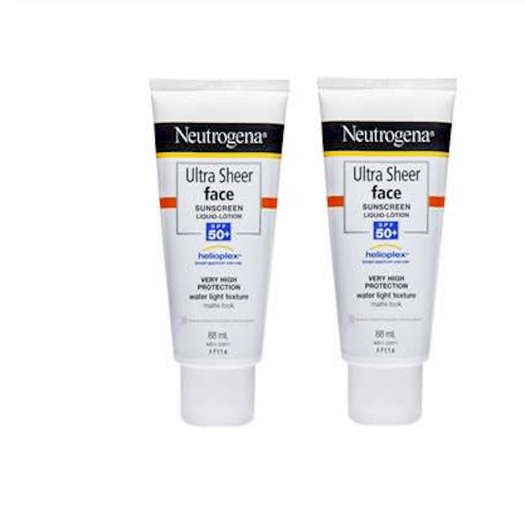 Neutrogena Ultra Sheer Face Lotion Spf 50+ Sunscreen 88Ml 2 Pack ...