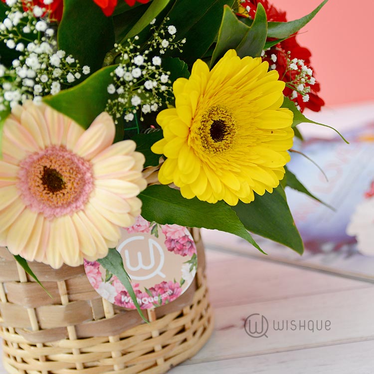 Colour me Flower Basket - Wishque | Sri Lanka's Premium ...