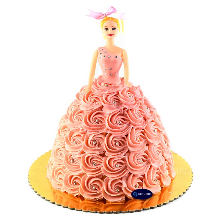 Order Pink Doll Cake Online From Cakey Bakey Bhubaneswar,bhubaneswar