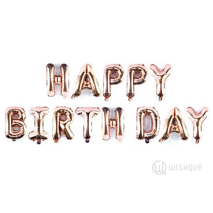 HAPPY BIRTHDAY Letters Rose Gold Balloon Pack