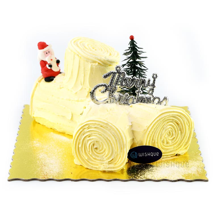 Vanilla Yule Log Cake - Wishque | Sri Lanka's Premium Online Shop! Send