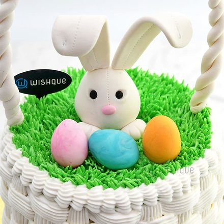 Easter Bunny and Egg Bucket Ribbon Cake