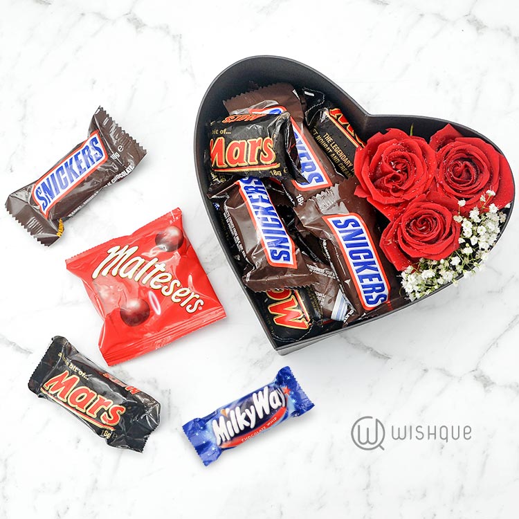 Chocolates & Roses Heart Box