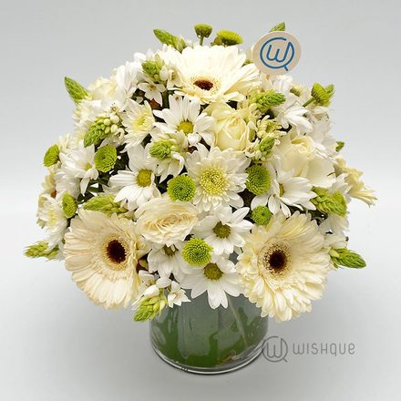 White Pops Flower Vase