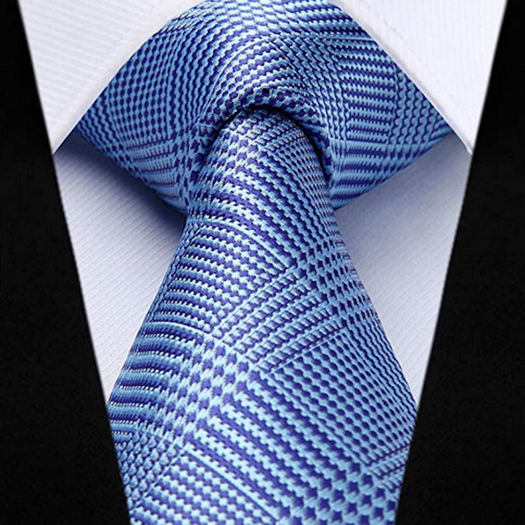 HISDERN Men's Business Tie Plaid Check Tie & Handkerchief Set Light ...