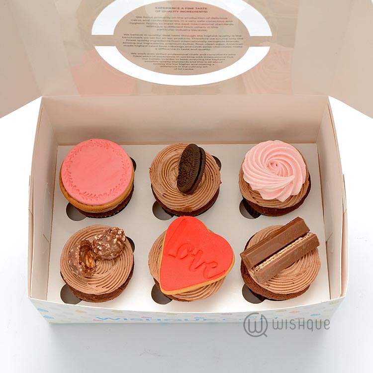 Love Letters Chocolate Cupcake Pack Of 6
