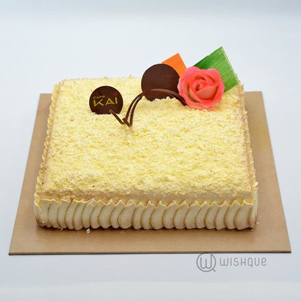 Hilton Butter Icing Covered  Square Ribbon Cake