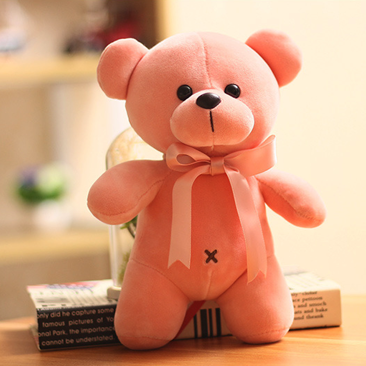 peach color teddy bear