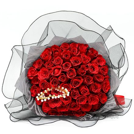 Love You Unconditionally 50 Red Roses Bouquet