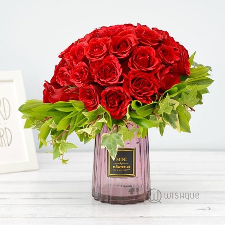 Autumn Lover 40 Red Roses Vase