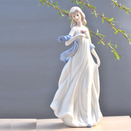 Lady With A Rose Porcelain Lady Figurine