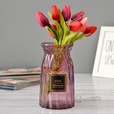 European Style Crystal Glass Vase - Pink