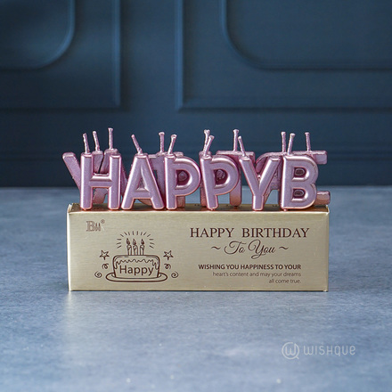 Happy Birthday Letter Candle Pack - Orchid