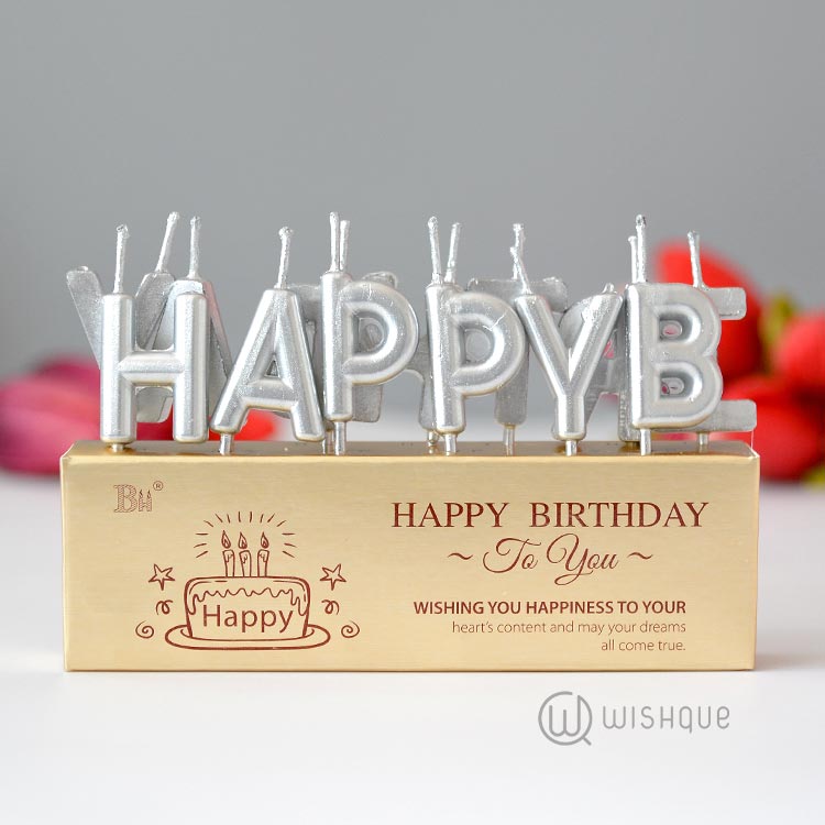 Happy Birthday Letter Candle Pack - Silver - Wishque | Sri Lanka's ...