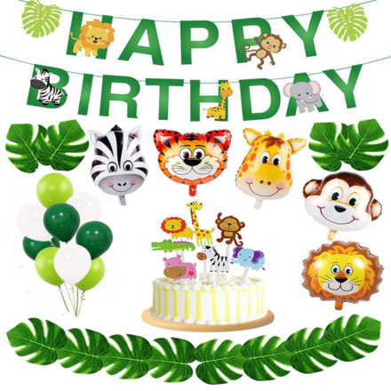 Animal Theme Birthday Party Decor Set