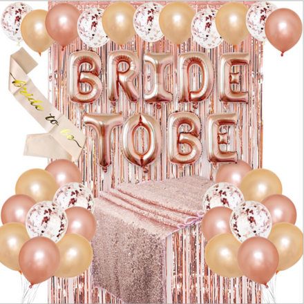 Bride To Be Rose Gold Theme Party Decor Set