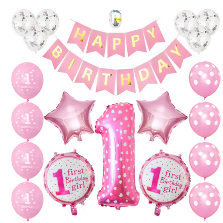 First Birthday Girl Theme Party Decor Set